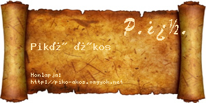 Pikó Ákos névjegykártya