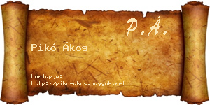 Pikó Ákos névjegykártya